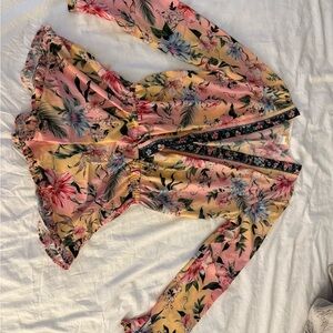 Agua Bendita Floral Long Sleeve Romper